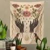 Tapestries Psychedelic Eyes Hand Tapestry Wall Hanging Botanical Floral Hippie Witchcraft Room Decor Butterfly Bird Carpet