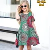 Girl Dresses 2024 Casual Girl's A-Line Dress With Classic Printing Design Trendy Short Sleeve Midi Summer Pick Chic Swing