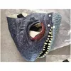 Máscaras de festa 3D Halloween Dinossauro Máscara Role Play Props Desempenho Heaear Raptor Dino Festival Carnaval Presentes Y220805 Drop Delivery Dhmte