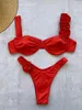 Damenbadebekleidung 2024 Neue Sexy Bikini Bügel Push-Up Bademode Frauen Badeanzug Weibliche 3D Dreidimensionale Blume Badeanzug Sommer Strand Tragen J240131
