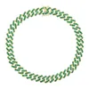 Mode 5a Zircon rond cristal cz pavé tennis cubain collier ras du cou pour femmes femmes couleur verte CZ hip hop bijoux cadeaux X0509312o