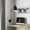 Lâmpada de parede Nordic Lâmpadas Dobráveis Teto Ajustável Braço Longo Sala de Jantar Quarto Estudo Rotativo Iluminação Interior