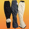 Pantalons pour hommes randonnée en duvet d'agneau pour l'automne hiver en peluche épais coupe-vent imperméable grande taille sport en vrac Leggings en coton