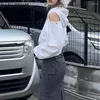 Frauen Hoodies 2024 Ropa Mujer Koreanische Für Frauen Langarm Off Schulter Crop Tops Mit Kapuze Casual Aushöhlen Sweatshirt Y2k kleidung