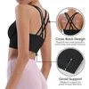 Yoga Outfit Femmes Sexy Sport Bralette Cross Strap sans couture High Lmpact Gym Fitness Soft Top Sous-vêtements Push-Up Soutien-gorge respirant Sportswear