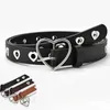 Belts Fashion Women Belt Leather Punk With Adjustable Love Heart Holes Luxury Designer Buckle For Dress Jeans Cool Boy Girl