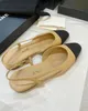 Luxurys Slingbacks sandal düz topuklu deri pompalar ayakkabı soafers espadilles kadın ayak bileği kayış parti elbise ayakkabı kanal tıknaz yüksek topuklular yay tüvit tasarımcı ayakkabılar