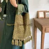 Shoulder Bags Tassel Tote For Women Luxury Designer andbags Purses 2023 New In Fasion Kniing Large Capacity Soulder Cristmas BagH24131