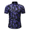 Chemises décontractées pour hommes 2024 Summer Chemise à manches courtes Hawaiian Top Print Designer T-shirt de luxe Vêtements de Noël Mode coréenne Hommes