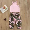 Clothing Sets 1-6Y Kids Girls Summer Clothes Set Baby Letter Print Sleeveless Tops Vest Camouflage Loose Pants Children Fashion Outfits