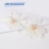 Boucles d'oreilles pendantes bohémien, fil blanc, Style élégant, longues pour femmes, pour fête et tenue quotidienne, ZN00088