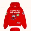 Nya Haruku Red Puff Print Hoodies Kvinnor överdimensionerade streetwear Top Quality Cotton Liner Goth Sweatshirt Couples Y2K kläder 240131