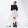 Skirts 2024 Y2k Aesthetic Harajuku Style Sexy High Waist Mini Bandage Skirt Slim Women Solid Streetwear Gothic Jk Saia Feminina