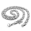 Rostfritt stål halsband byzantin länk silverkedja män kvinnor halsband mode unisex tjocka silver halsband bredd 6mm 8mm 12556