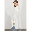 Blusas femininas amii minimalismo camisas de verão para mulheres moda carta bordado solto topos senhora do escritório blusa longa 12170323