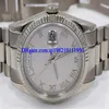 Christmas Gift mens watch President 118239 18K White Gold Silver Roman Dial watch 36mm Dress Styles259n