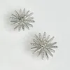 DY 19mm Sparkling Cubic Zirconia Stud Earrings Stylish Chic Double-layer Star Design White Gold Plated for Women 240123