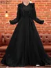 Etnische kleding elegante vrouwen moslim maxi-jurk ZANZEA mode V-hals lange mouw satijnen zonnejurk Eid Mubarek Ramadan Turkije Abaya vestidos