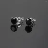 Stud Earrings Black Crystal Rapper's For Men Women Piercing Ear Silver Color Hiphop Hippie Male Earing Fashion Jewelry OHE169