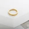 Cluster Rings 2024 Small Square Zircon Stone Ring Stainless Steel 18K Gold Plated Circle Inlaid Crystal Finger For Women Fashion Jewelry