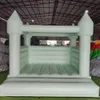 4.5x4.5m (15x15ft) commercio all'ingrosso Macaron verde chiaro Bounce House Gonfiabile Salto Matrimonio Castello gonfiabile Buttafuori matrimonio bianco con ventilatore nave aerea libera