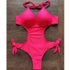 Women's Swimwear VIKINII Rose Red Swimsuit 2024 Sexy Swimsuit Womens One piece Swimsuit Push on Beach Suit Bathroom Swimsuit J240131