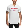 T-shirts pour hommes T-shirt en polyester à séchage rapide Hommes Casual Sport Slim T-shirt court Mâle Fitness Mode Entraînement Pure Couleur Tops Vêtements