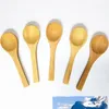 9cm Mini Wooden Bamboo Spoon Lovely Seasoning Ice Cream Spoons Wood Flatware 100 pcs lot2234