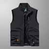 Spring Autumn Outdoors Military Black 2023 ärmlös jacka Fashion Fishing Vests för mäns fickpografi Casua Waistcoat 240127