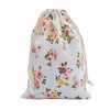50pcs Linen Cotton Bag 10x14cm Muslin Cosmetics Gifts Jewelry Packaging Bags Cute Drawstring Gift Bag & Pouches1263I
