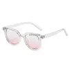 Lunettes de soleil Mode dégradé lunettes femmes Blush lunettes de soleil lunettes de soleil cadre rond miroir plat fille lunettes décoratives lunettes de protection solaire YQ240131