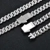 Nuoya Jewelry 8 mm Prong Cuban Link Chain Iced Out Pass Diamond Tester Vvs Moissanit Sterling Silber Halskette