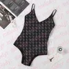 Sexy Backless Swimwear Women Letter One Piece Biquinis Hollow Bathing Suit Designer Print Padded Bikinis Summer Hot Print Swimsuit