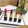 Lipstick Brand Matte 4-Color Black Bucket Waterproof Lasting Veet Makeup Set Drop Delivery Health Beauty Lips Otdyg