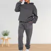 Pantalon de deux pièces pour femmes, sweat à capuche ample, pantalon de sport, simple, manches longues, sweat-shirt, pantalon de survêtement, ensemble décontracté, couleur unie, tendance