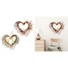 Couronne de fleurs décoratives scintillantes pour la saint-valentin, avec pendentif lumineux, cadeaux en forme de cœur, signe de porte