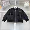 럭셔리 어린이 재킷 긴 슬리브 베이비 야구 유니폼 크기 110-160 플립 포켓 장식 소년 소녀 코트 어린이 겉옷 Jan20