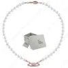 Saturn Necklaces Pearl Beaded Diamond Tennis Necklace Woman Silver Chains Vintage Trendy Style Desigenr With box249n