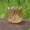 Candle Holders Tip Flower Glass Holder Crystal Wedding Decoration 2.5 Inch High And Caliber Drop Delivery Home Garden Dhezu