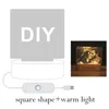 Night Lights Drop Po&Text Customized 3D Light Desk Lamp Wooden Base Personalized Gift USB Power Bedroom Home Decor