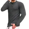 Camisetas para hombres Hombres Color sólido Top Slim Fit Waffle Textura Camiseta de manga larga Jersey suave y transpirable para otoño Primavera Longitud media