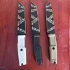 Specialerbjudande T4000s Survival Straight Knife N690 Titanium Coating Tiger Mönster Tanto Blade Full Tang Gummiplasthandtag Fixade bladknivar med Kydex