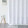 Aimjerry White and Grey Bathtub Bathroom Fabric Shower Curtain with 12 Hooks 71Wx71H High Quality Waterproof and Mildewproof 041 L239J