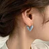 Stud Earrings 2024 Light Luxury And High End White Oil Dripping Love For Women Small Exquisite Fashionable