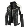 Motorcykel Mens Leather Jacket Casual Windbreaker Waterproof Pu Leather Coat Man Fishing Camping Outdoor Jacket Plus Size S-4XL 240125