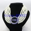 Collier ras du cou grec, sororité grecque, symbole Zeta Phi Beta, bleu Royal, cristal blanc, bijoux en perles, colliers multicouches, 230l