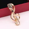 Broschen Mode Musical Note Einfache Allgleiches Mikrofon Metall Pins Für Männer Frauen Retro Party Schmuck Kleidung Zubehör Geschenk