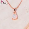 Pendant Necklaces CiNily Luxury Multicolor Fire Opal Water Drop Gemstone Dangle For Women Gold Plated Charm Summer Jewelry (With Necklace)