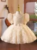 2024 Flower Girl Girls con onda da colpa per la damigella Girl Girls Gowns Pearls First Communion Dress Princess Children Birthing Birthday Dests 403