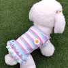 Hondenkleding Mooie regenboogstreepkleding Puppykleurgestreept bloemenvest Dieptepuntshirt voor kleine en middelgrote honden Chihuahua Bichon